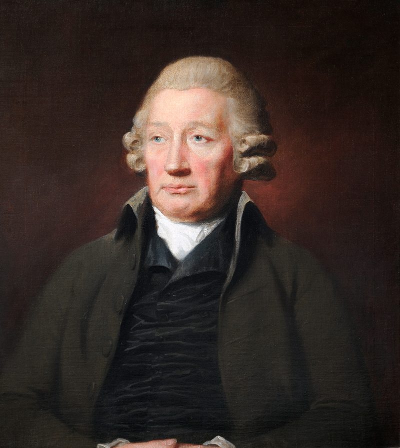 Painted portrait of John Wilkinson, an older man in a dark coat and white cravat